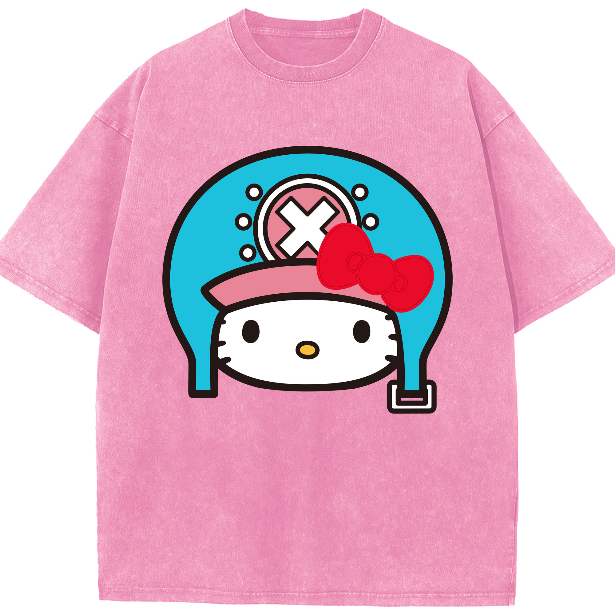 （画像用） Hello Kitty ハローキティ 綿100% ヴィンテージ風 半袖Tシャツ（フロントプリント）